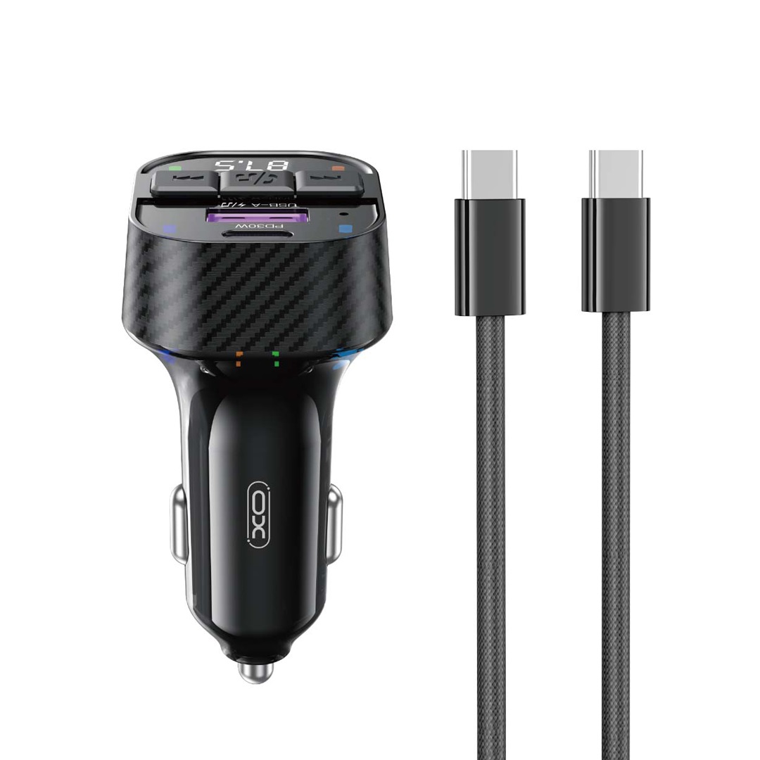 CARGADOR 12V 6.0AMP + MP3 XO-BCC17 CON CABLE TIPO C USB C Y BLUETOOTH SINTONIZADOR AUTO MP3 A+C